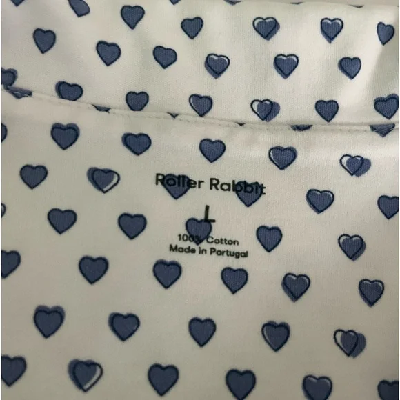 roller rabbit blue hearts polo pj shirt - Picture 2 of 4